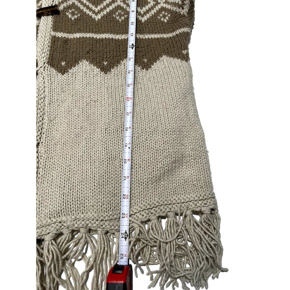 VASIA COZY Fringe Boho Sweater Vest w/ Hood SIZE XS | S1 - Picture 5 of 6